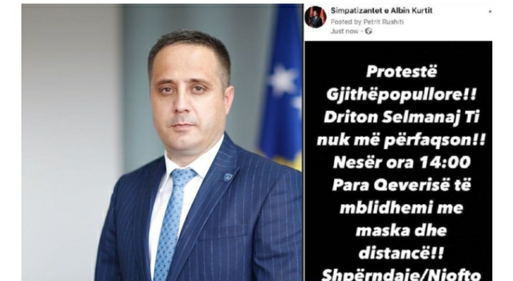 “Ti nuk më përfaqëson” – “Përkrahësit e Albin Kurit” thërrasin protestë kundër Driton Selmanajt