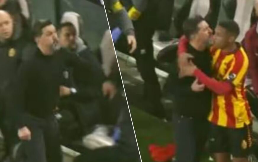 Besnik Hasi nervozohet keq, gati sa nuk shkoi në tribuna për t’u rrahur me tifozin