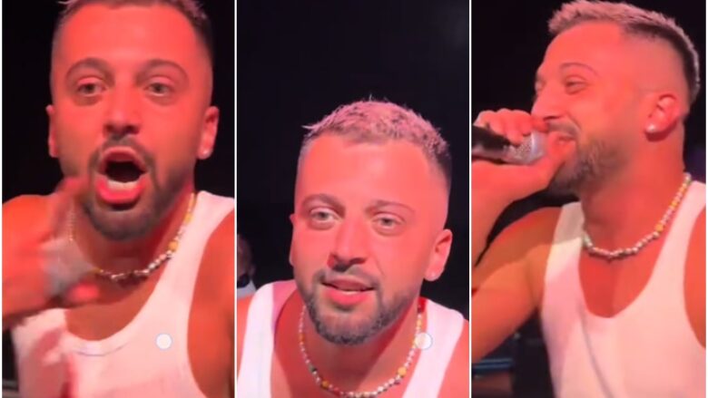Videoja bëhet virale – reagimi i Gjestit kur një fans i dhuron kartelën e bankës në koncert