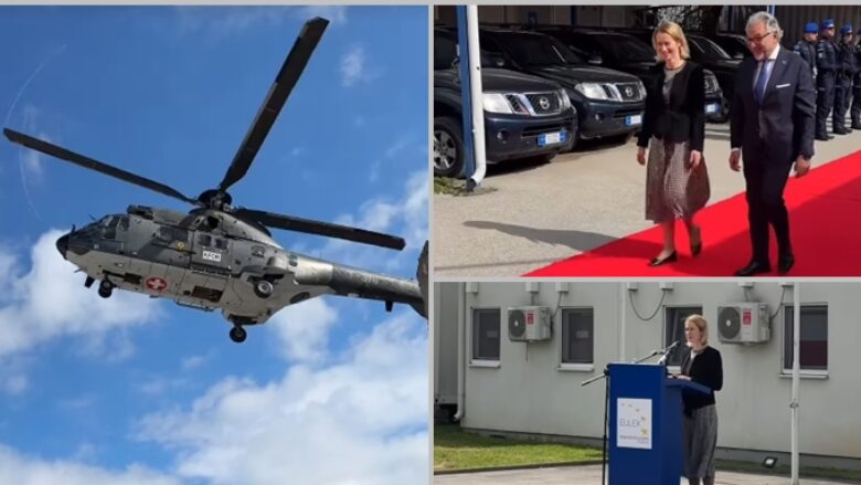 Kallas me helikopter shkon në Mitrovicë, takon përfaqësuesit e EULEX-it