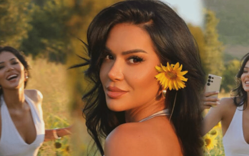 Efi Dhedhes publikon një set të mrekulleshëm fotografik mes lulesh dielli
