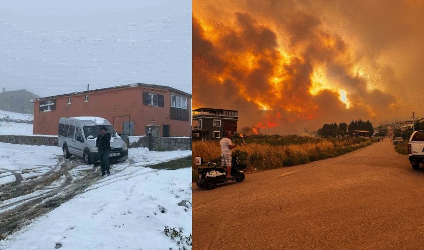 Një pjesë e Turqisë në flakë, tjetra nën borë – moti befasues i korrikut