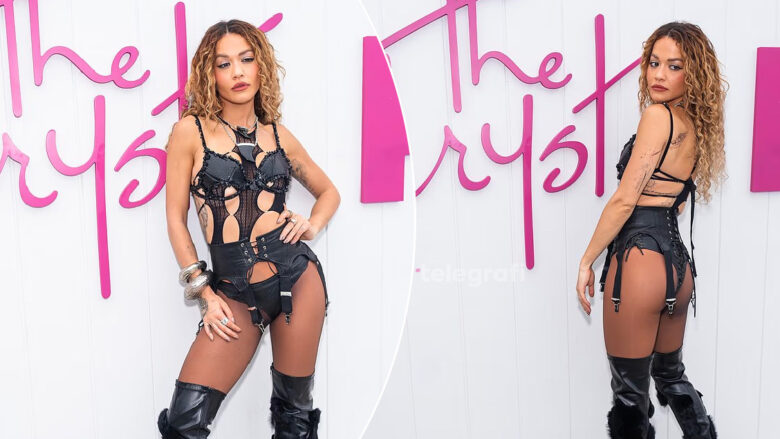 Rita Ora provokon me të brendshme lëkure në një event në New York