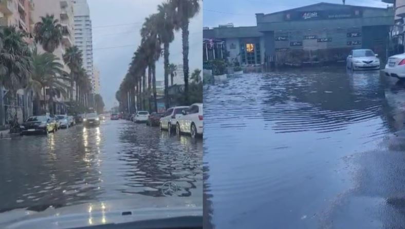 Durrësi përfshihet nga reshjet e dendura, uji mbulon rrugët
