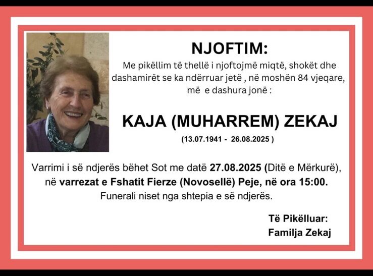 E pamja e Kaja (Muharrem) Zekaj mbahet nesër në Grand Hotel