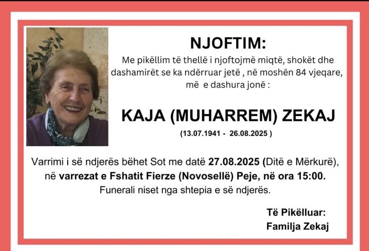 E pamja e Kaja (Muharrem) Zekaj mbahet nesër në Grand Hotel