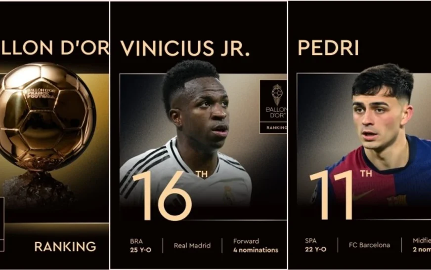 Topi i Artë 2025: Renditjet nga pozita 20 deri në 11, Vinicius dhe Pedri zënë vendet e tyre