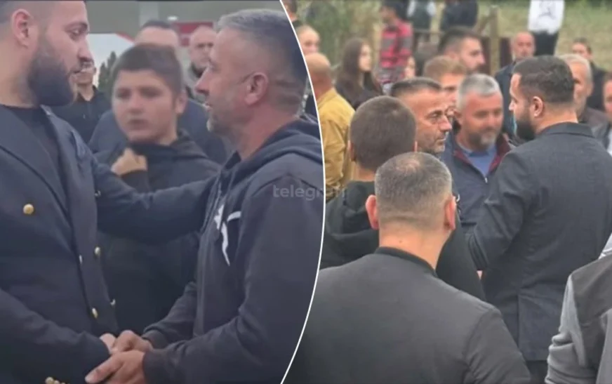 Luiz Ejlli ngushëllon familjen e Gjestit gjatë varrimit