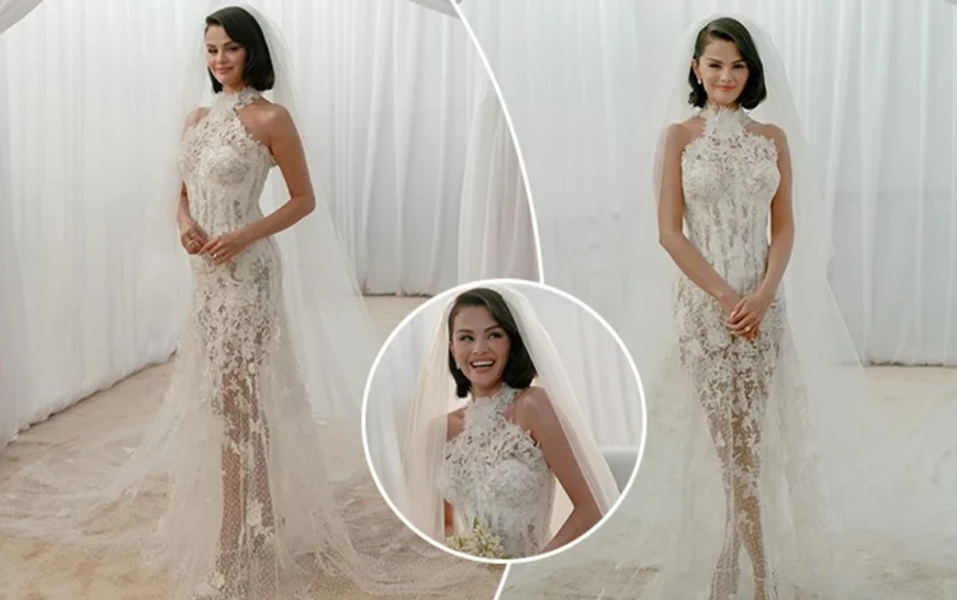 Selena Gomez publikon fotografi nga atmosfera në dasmën e saj, ajo veshi një fustan në stilin e viteve 1950