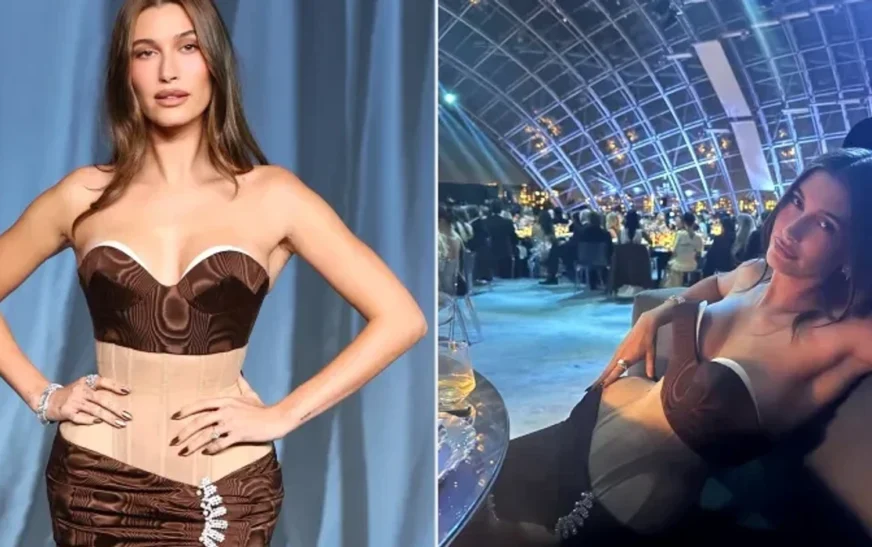 Hailey Bieber e kishte të pamundur të ulej për shkak të fustanit në Galanë e Muzeut të Akademisë