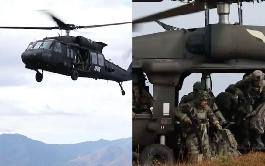 Patrullime me helikopterë “Black Hawk” nga ushtarët e KFOR-it në jug të Kosovës