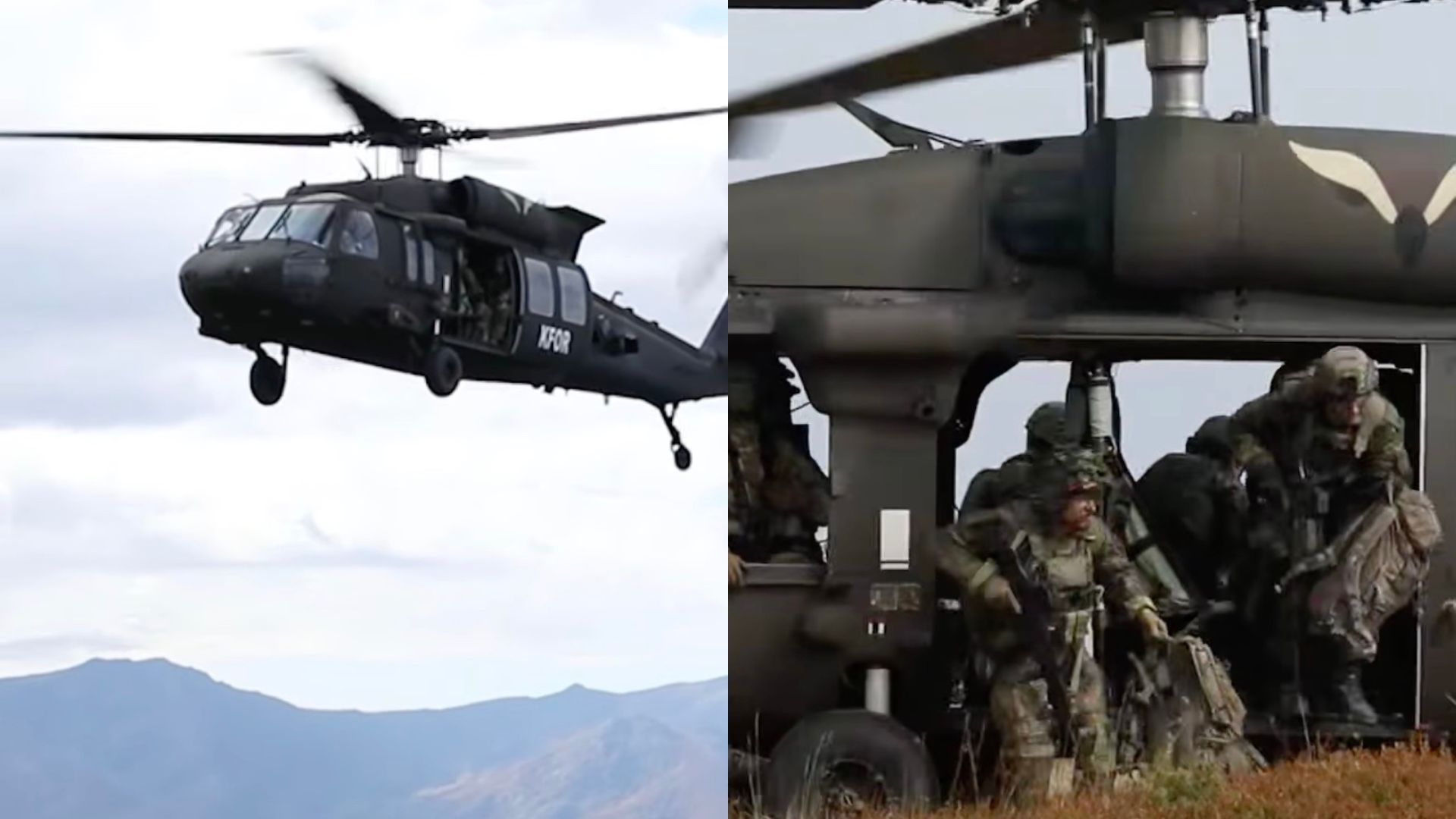 Patrullime me helikopterë “Black Hawk” nga ushtarët e KFOR-it në jug të Kosovës