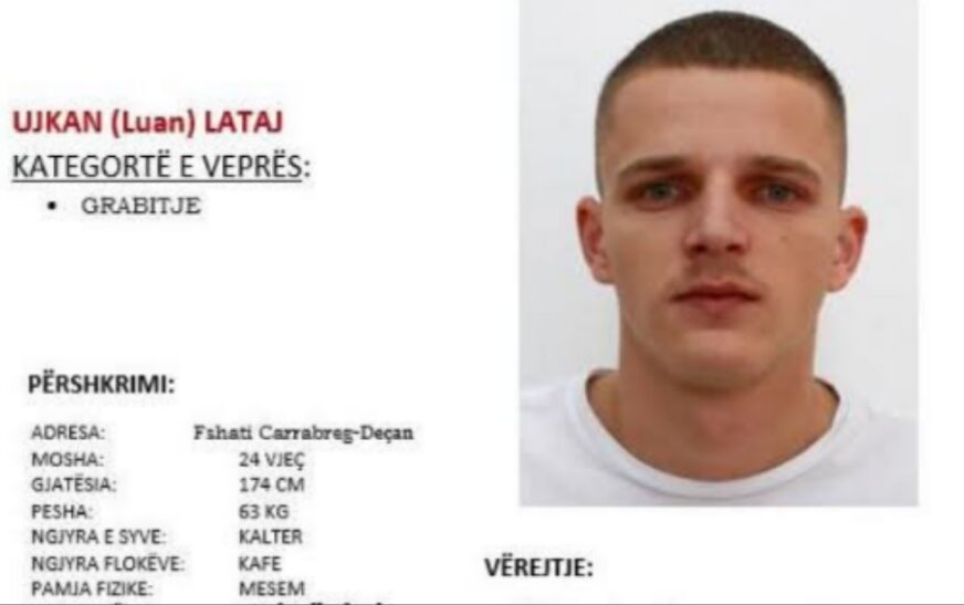 Nëse e shihni këtë person njoftone menjëherë Policinë