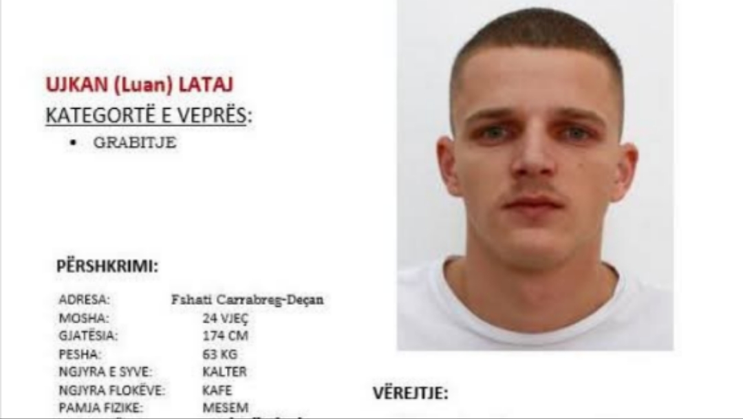 Nëse e shihni këtë person njoftone menjëherë Policinë