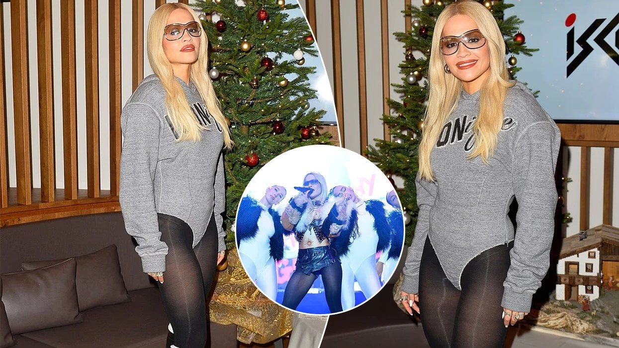 Rita Ora ekspozon këmbët e tonifikuar në një palë geta transparente, ndërsa performon në hapjen e sezonit të skijimit në Austri