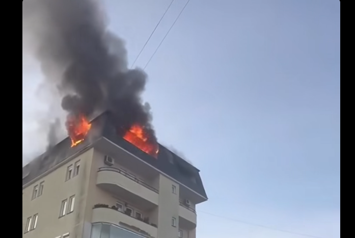 Zjarri në një ndërtesë në Prishtinë, një person pranon tretman mjekësor