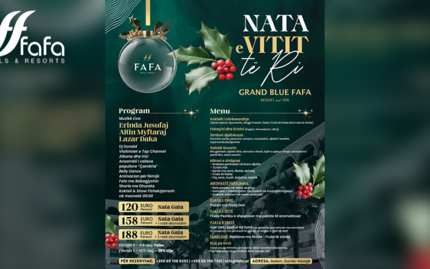 Festoni netët e Vitit të ri në Fafa Resort me oferta tepër të volitshme