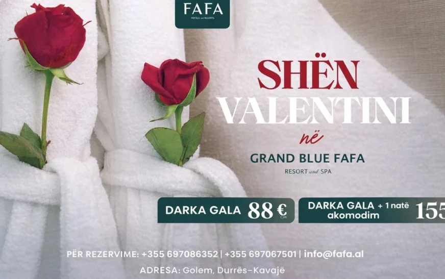 Shën Valentin i kuruar në detaje nga Grand Blue Fafa Resort & Spa