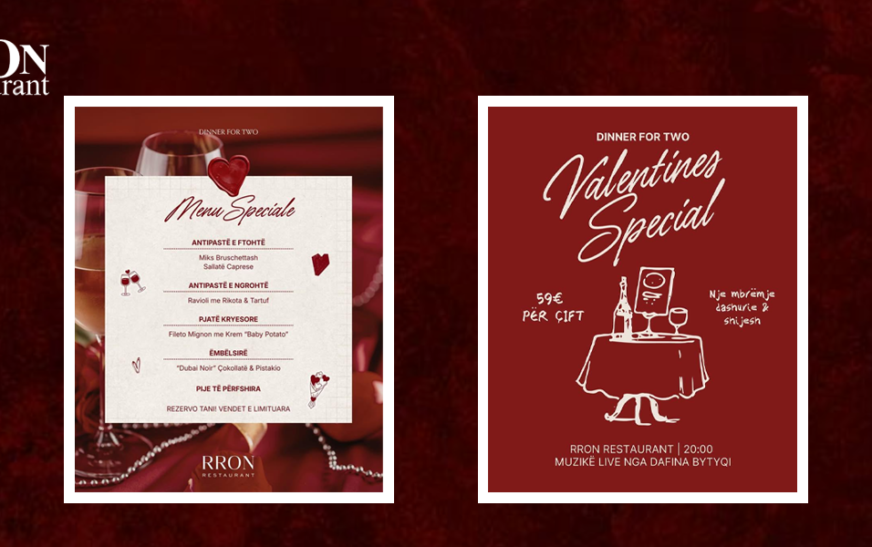 Vetëm 59€ për çift: Rron Restaurant sjell mbrëmjen romantike të Shën Valentinit