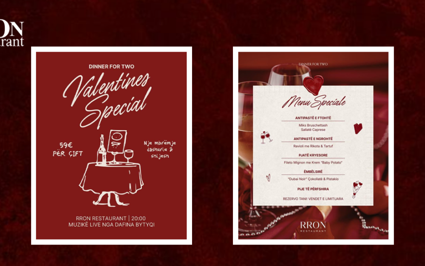 Vetëm 59€ për çift: Rron Restaurant sjell mbrëmjen romantike të Shën Valentinit