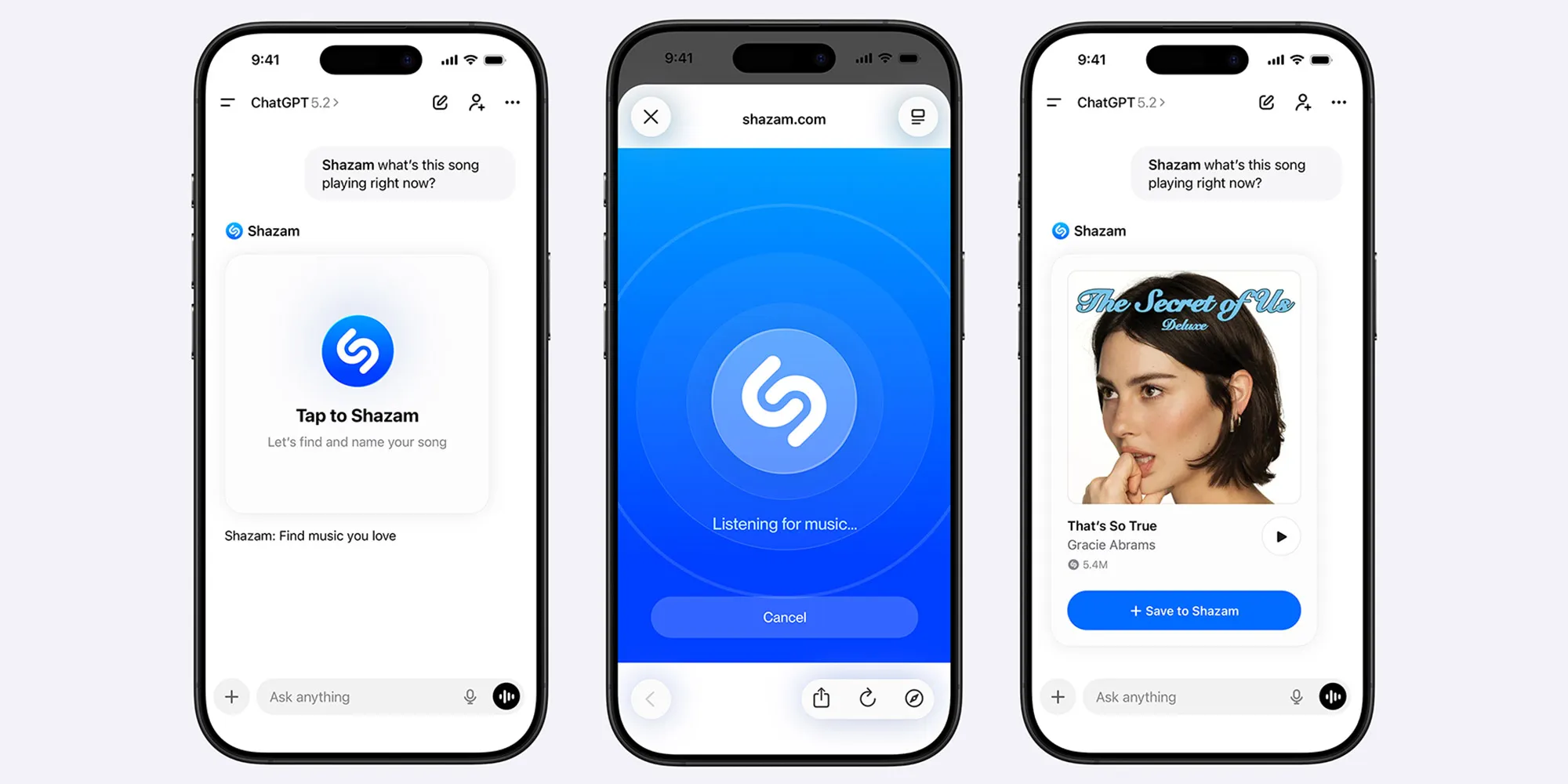 Përdoruesit e ChatGPT mund të identifikojnë këngët me Shazam direkt në platformë