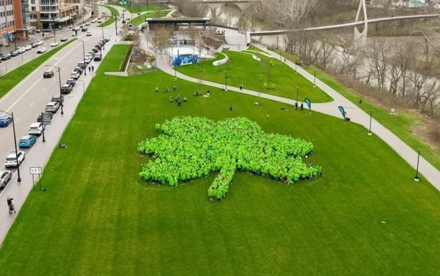 Mbi 1 mijë njerëz formojnë tërfil gjigant për rekord botëror