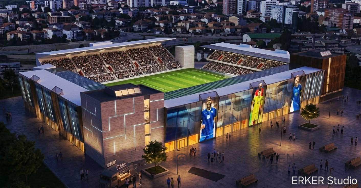 Erker Studio me ide të re për “Fadil Vokrrin” – propozohet transformim i stadiumit