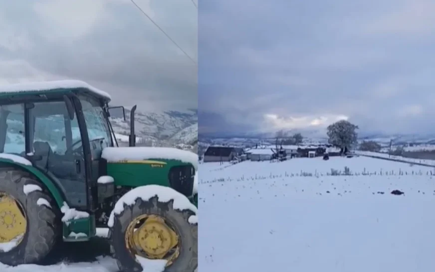 Pranverë me borë, zbardhen zonat malore të Kukësit