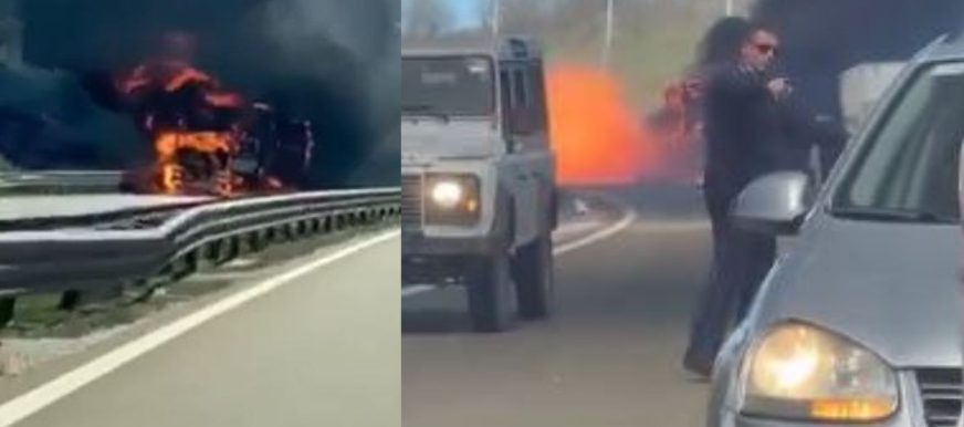 Djegia e kamionit në autostradën “Ibrahim Rugova”, policia jep detaje