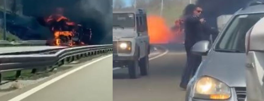 Djegia e kamionit në autostradën “Ibrahim Rugova”, policia jep detaje