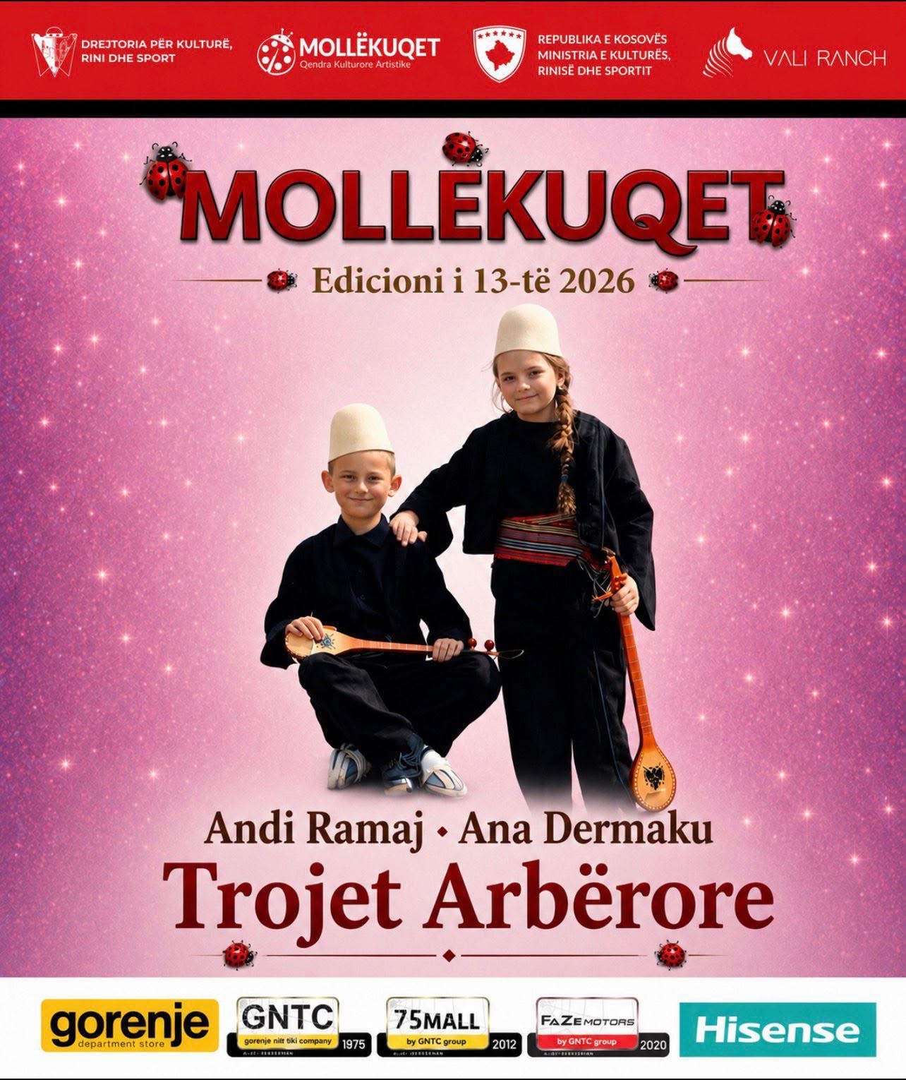 Andi Ramaj & Ana Dermaku prezantohen me “Trojet Arbërore” në Festivalin “Mollëkuqet” 2026