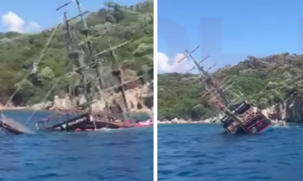 Fundoset një anije me 148 pasagjerë, pamje kur turistët u hodhën në det për të shpëtuar