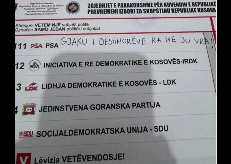 “Gjaku i dëshmorëve ka me ju vra” – qytetari bën të pavlefshëm fletëvotimin