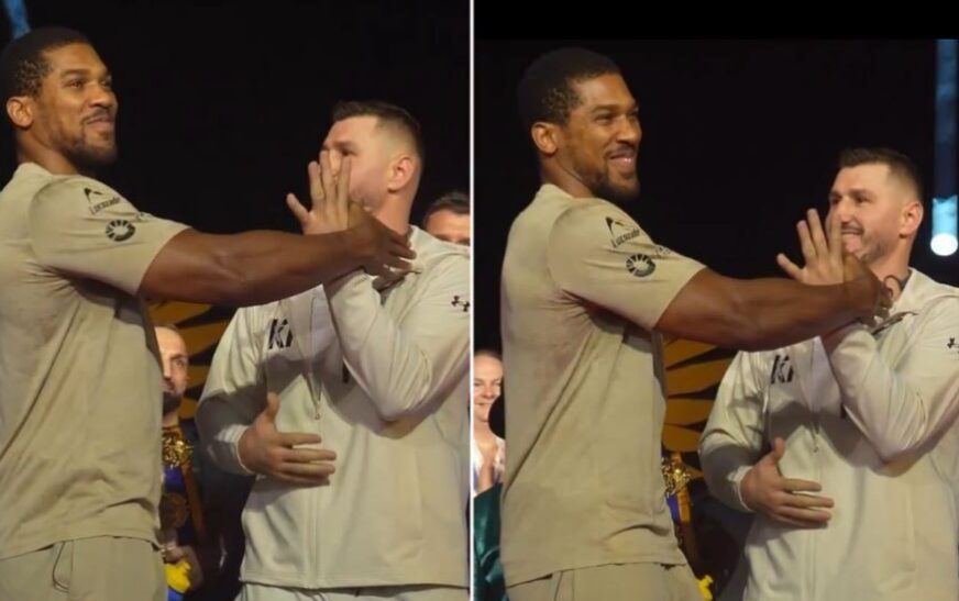 Anthony Joshua dhe Kristian Prenga bëjnë shqiponjën dykrenare para përballjes në ring