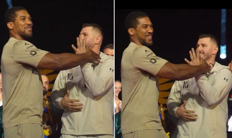Anthony Joshua dhe Kristian Prenga bëjnë shqiponjën dykrenare para përballjes në ring