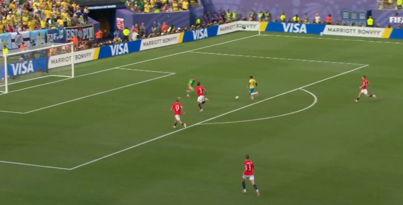 Sa i pafat, Endrick ishte afër të shënonte gol ndaj Norvegjisë