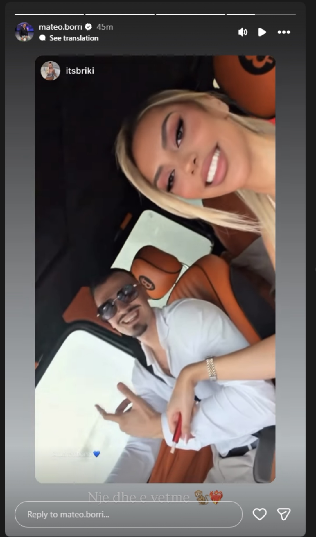 Briki publikon video me Mateon, ai i përgjigjet me një dedikim të veçantë