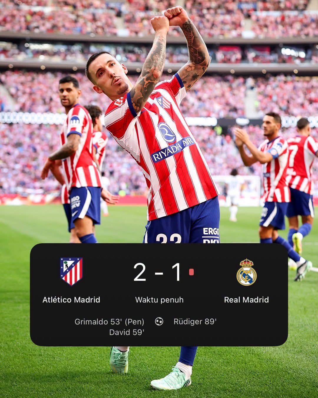 Atlético Madridi triumfon ndaj Real Madridit në derbin madrilen