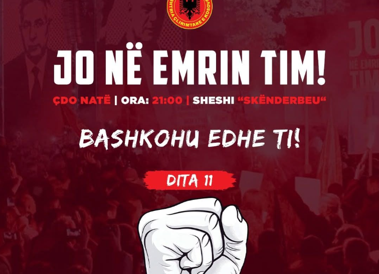 Çlirim Haziri fton qytetarët në natën e 11-të të protestës “Jo në emrin tim”