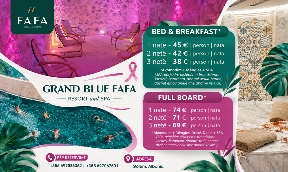 Oferta që nuk duhet humbur! Grand Blue Fafa Resort & Spa ju fton të përjetoni pushime në një tjetër nivel