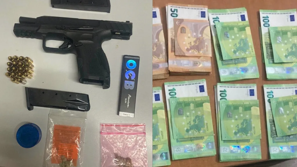 Policia ndal veturën në Obiliq – brenda gjen pistoletë, 18 fishekë dhe marihuanë